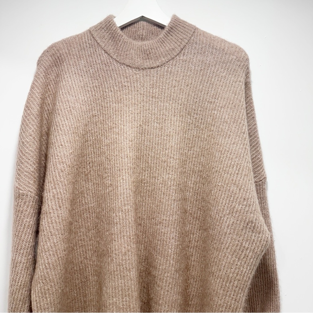 Selected Femme Women's Light Brown Wool Alpaka Blend Turtleneck Sweater size L - Picture 4 of 11